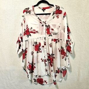 Torrid Sz 0 Floral Button-Up Women's Top